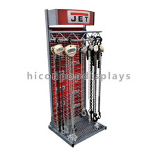 Heavy Duty Stand Alone Fixture Custom Design Industrial Hook With Chain Headup Jet Display Racks